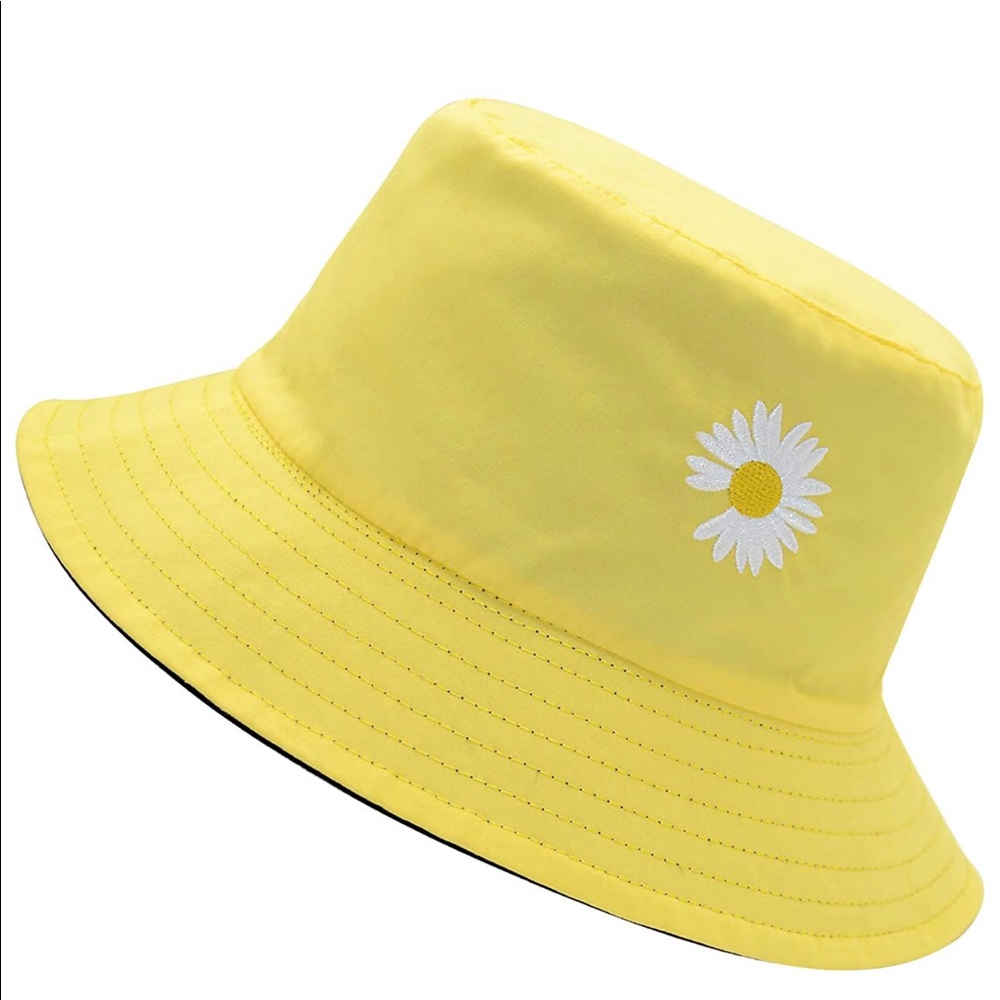 Flower Embroidery Reversible Bucket Hat